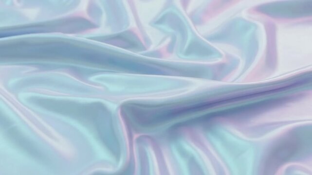 Holographic pastel silk folds rippling smoothly in a luxury iridescent fabric background for this elegant 3d render motion graphic loop.
