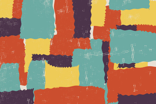 Abstract Geometric Pattern with Colorful Textured Rectangles