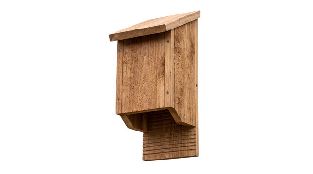 Wooden bat house roost box with grooved landing pad