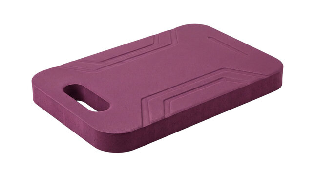 Thick purple foam garden kneeling pad with handle cutout