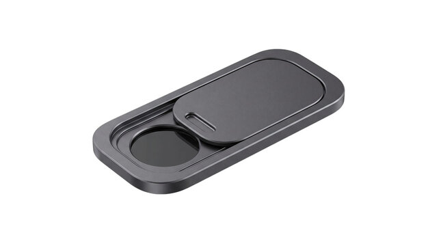 Black plastic sliding webcam privacy cover for laptop