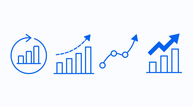 Business growth charts and graphs illustrating financial success and positive trends