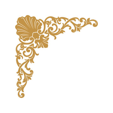 Elegant gold corner decorative illustration for wedding invitations