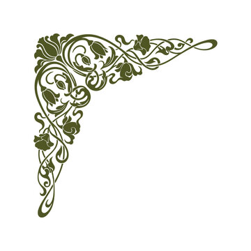 Elegant vintage corner decorative floral illustration for invitations