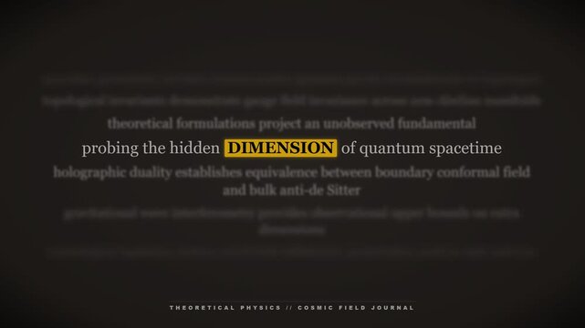 Scientific text displaying highlighted dimension of quantum spacetime from theoretical physics journal article graphic