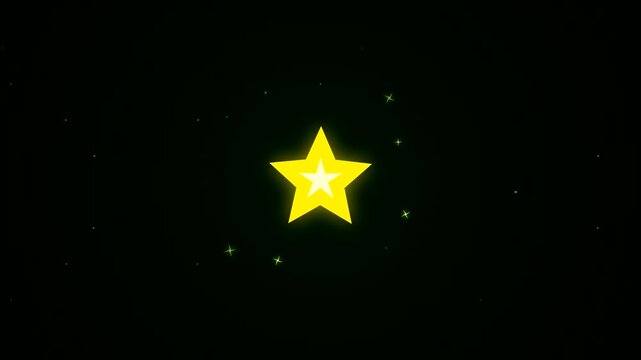 Glowing Yellow Star Animation on Dark Bokeh Background