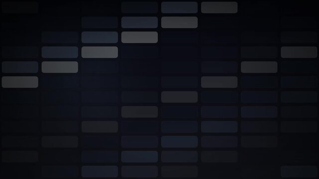 Dark abstract looping background shows softly blurred rounded rectangular blocks in a staggered arrangement