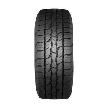 Car tire ,  All Terrain  truck tire , pick up tire front view isolated on white background.