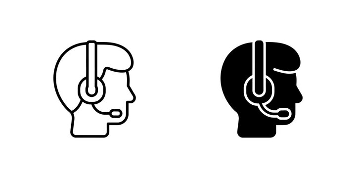 Male customer service representative with headset icon.