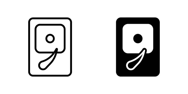Hard drive icon representing storage, data, and technology.