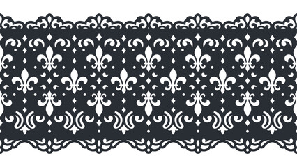 Decorative fleur de lis border vector pattern for elegant wedding © @ahmedmaynul