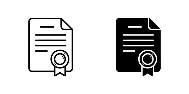 Document scroll with ribbon and seal icon.
