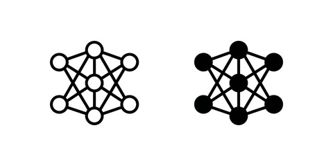 Network nodes connections icon outline and solid style. © huzaifa