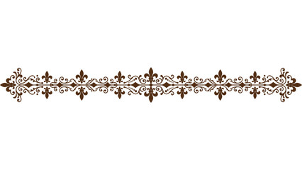 Elegant vintage floral border divider with fleur de lis motifs for © @ahmedmaynul