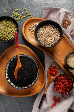 Collection of various seeds.