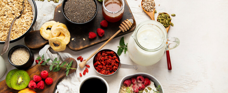 Healthy breakfast concept.