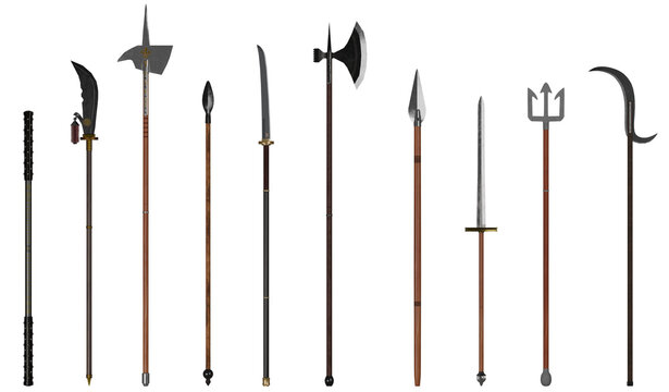 Collection of Historical Fantasy Polearms Weapons