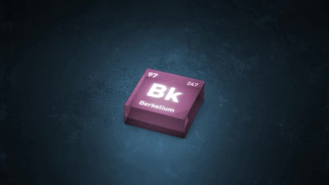 Chemical Element Berkelium Bk Animation. Periodic Table Series.