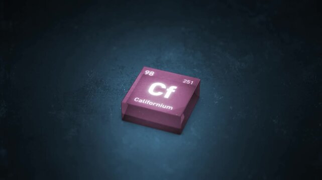 Chemical Element Californium Cf Animation. Periodic Table Series.