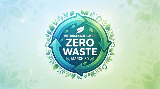International zero waste day badge design