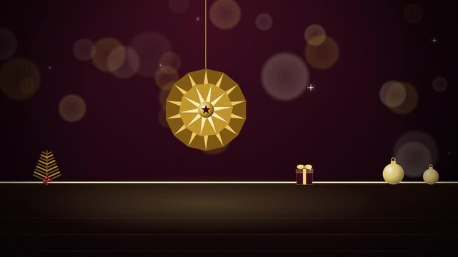 Luxury gold black christmas pleated gold full scene looping motion