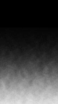 White Realistic rising wall of endless smoke Steam Looping on dark background. Misty haze effect in continuous looping. Rising wall of endless smoke steam loop. 