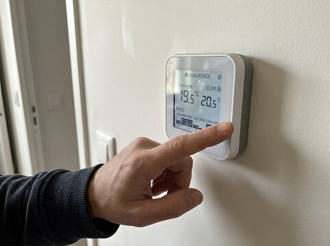 Thermostat d&rsquo;ambiance avec programmateur pour chauffage et climatisation