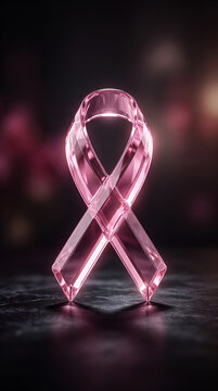 Pink crystal ribbon for breast cancer awareness