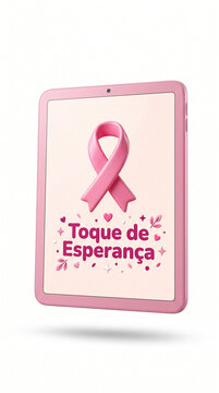 Pink ribbon touch of hope device
