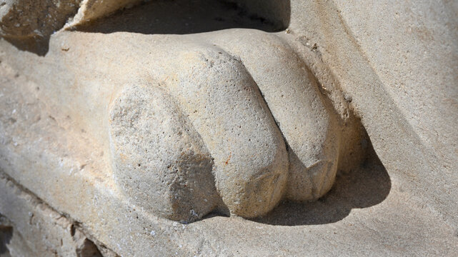 Close-up of Single Paw on Sphinx Statue, Alexandria, Egypt