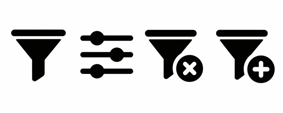 Minimal filter icon set for sorting and selection interface design
