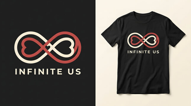 Infinite us infinity symbol heart vector art shirt design