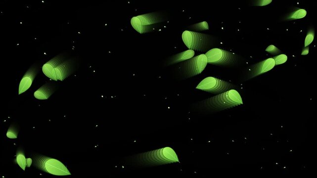Abstract Floating Botanical Symphony Seamless Loop with #ff0055 sol...