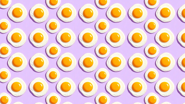 Pattern of golden eggs on purple background
