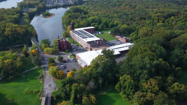 Visitors Center at Peebles Island State Park near Erie Canal entrance on Hudson River part of Erie Canalway National Heritage Corridor