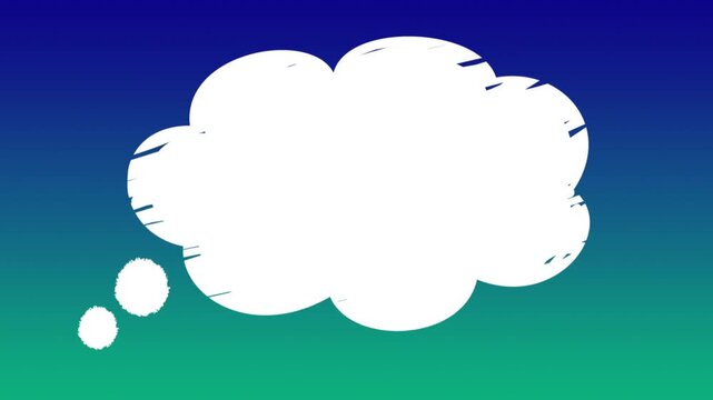 Thought bubble graphic element positioned centrally against a vertical two tone gradient backdrop with ample room for custom typography or design additions.