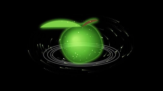 Abstract Fresh Splash Apple Organic Kinetic Flow Seamless Loop with...