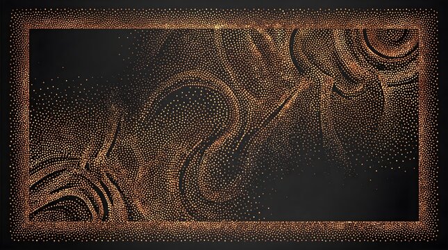 Copper Gold Abstract Frame Abstract Stippled Border Frame Vector Background with Fading Pointillism Overlay Texture for Graphic Design Covers Media
