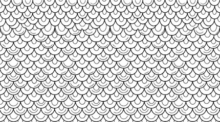 Abstract Scaly Pattern, Black and White Line Art © ngamen