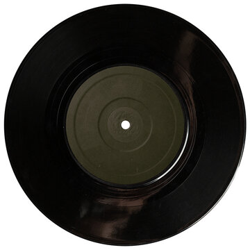 Grunge compact vinyl record 7"with black blank label