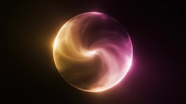 Bright sphere with swirling colors blend and flow smoothly creating a sense of motion and energy