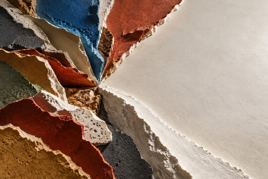 Abstract Decision Friction Map with Diverging Mineral Layers and Contrasting Choice Pathways