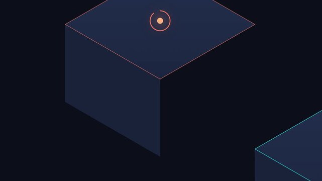 Mystical light source illuminating geometric cube in dark setting