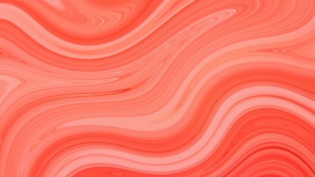 Coral and peach abstract marble pattern with layered flowing wavy bands