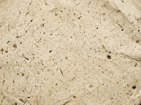  Ecru grain paper texture. Vintage textured background with dots, speckles
