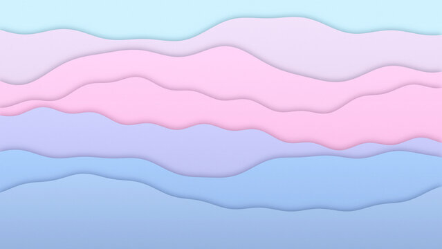 Layered papercut wave background with pastel blue and pink gradient wave shape for banner poster design