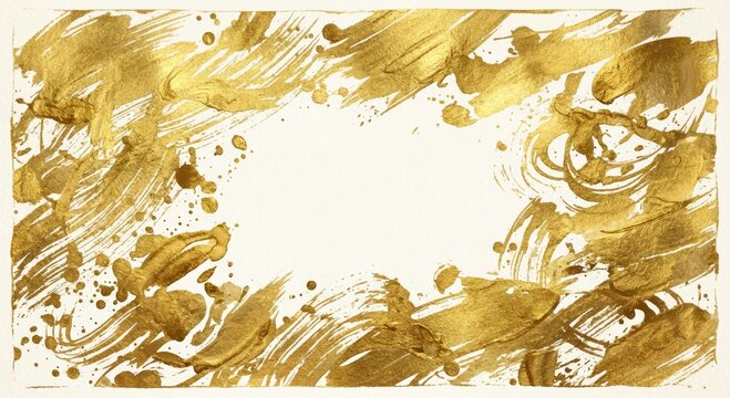 Gold vector texture for cover design, cards, flyers, poster, banner. Gold paint. Luxury backdrop for design. Empty blank for text. Hand drawn golden backdrop