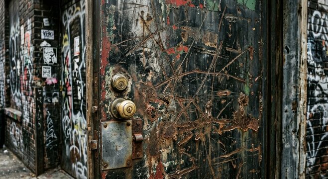 The Raw and Gritty Appeal of a Deeply Weathered and Scratched Surface with an Urban Look