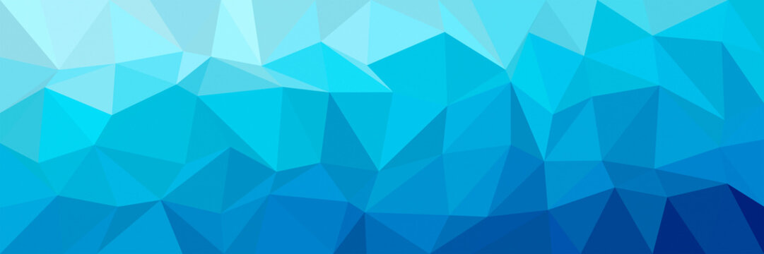 Blue low poly triangle polygon mosaic background for modern abstract banner poster card template graphic design