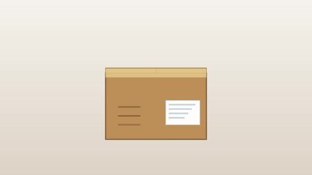 A parcel closing its flaps and taking a tape strip